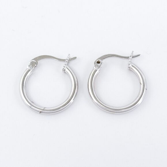Vintage Sterling Silver 925 1.5cm Classic Hoop Earrings - Picture 2 of 6
